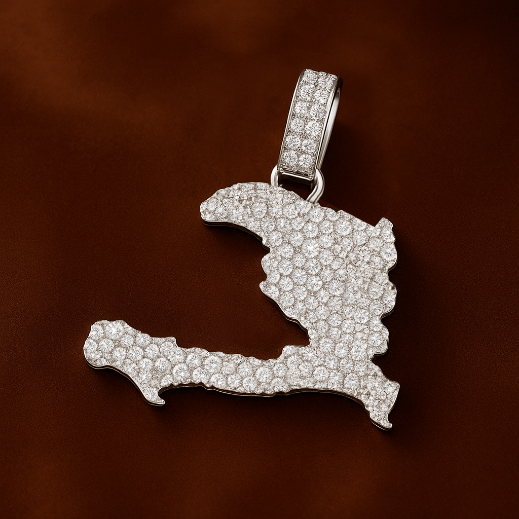 00 - VVS Moissanite Haiti Pendant – 925 Sterling Silver – Diamond Tester Approved - Haitianbuy