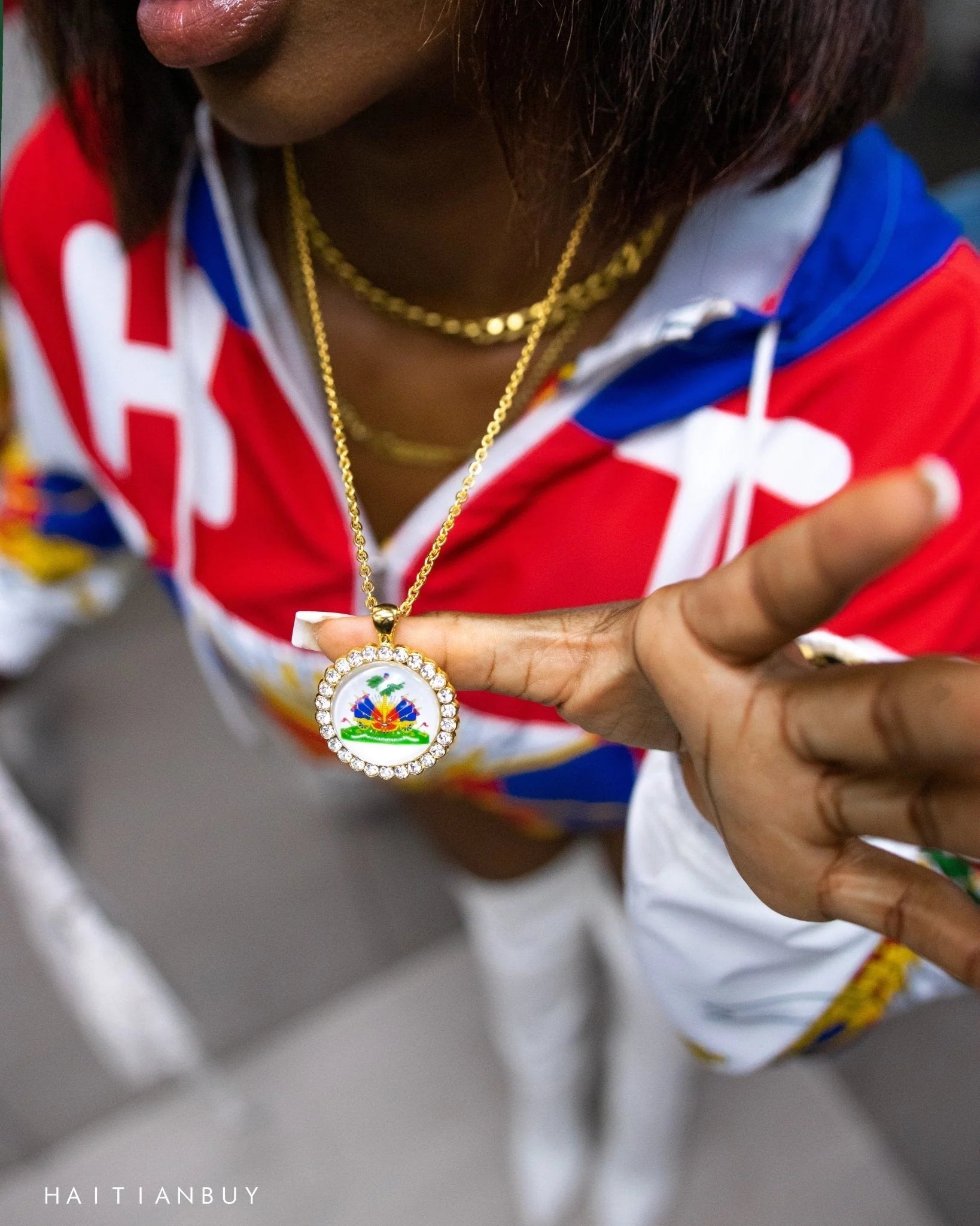 01 - Coat Of Arms Of Haiti Necklace - Haitianbuy