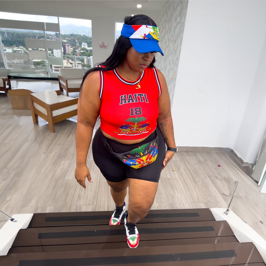 01-Crop Top Basketball-Red - Haitianbuy