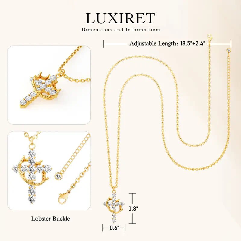 01 - Cross crown necklace - Haitianbuy