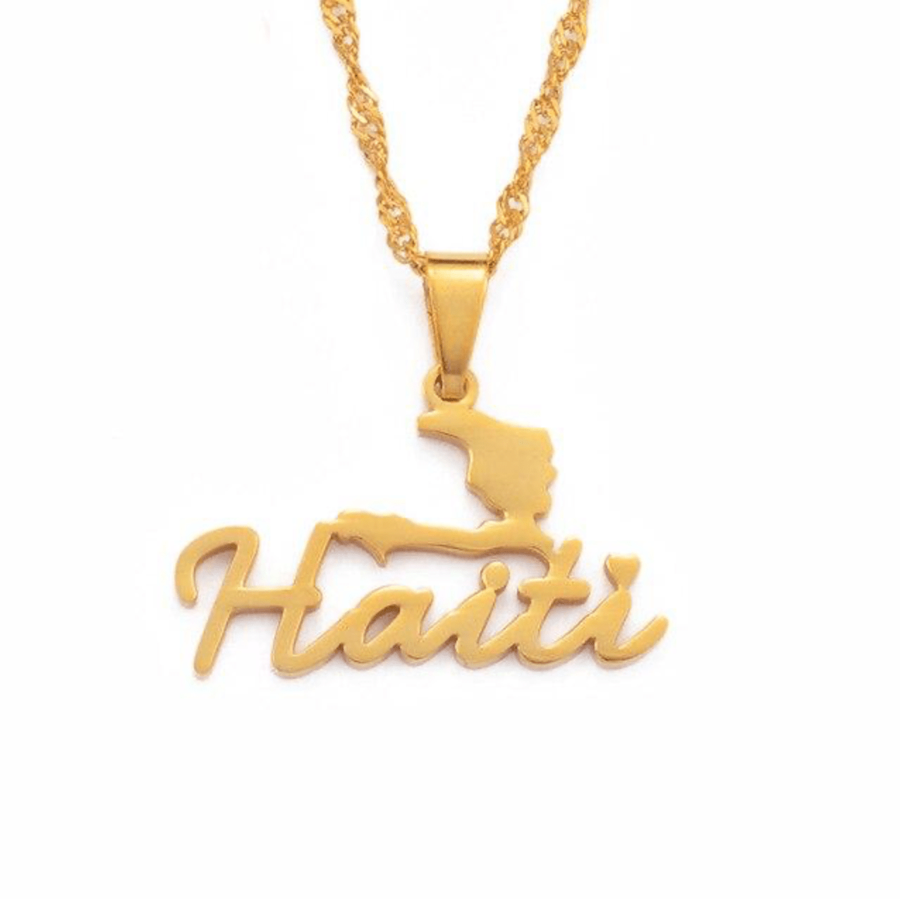 01 - Haiti Map Anklet Heart Foot Chain - Haitianbuy