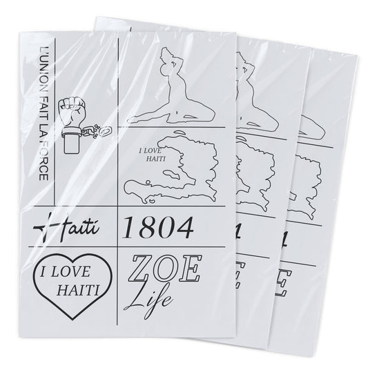 01 - Haitian Heritage Temporary Tattoo (3 Sheet) - Haitianbuy