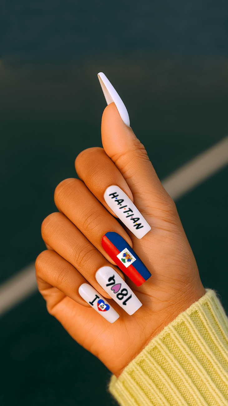 01 - Haitian Pride Nail Sticker Set – 3 Sheets 🇭🇹 - Haitianbuy