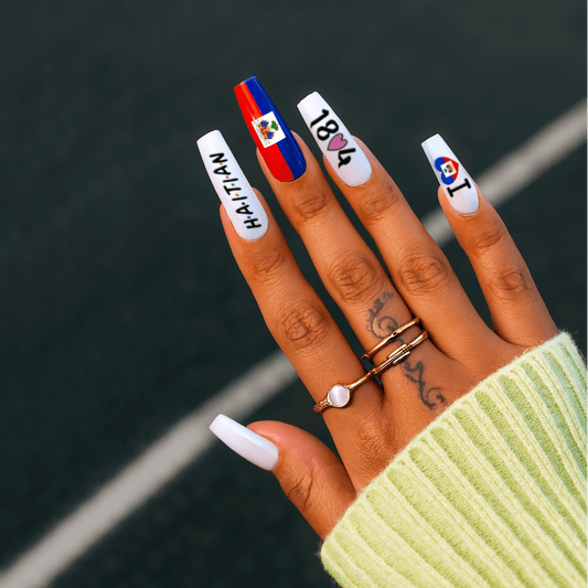 01 - Haitian Pride Nail Sticker Set – 3 Sheets 🇭🇹 - Haitianbuy