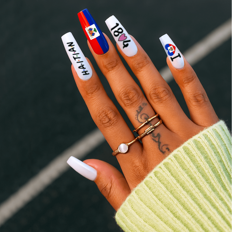 01 - Haitian Pride Nail Sticker Set – 3 Sheets 🇭🇹 - Haitianbuy
