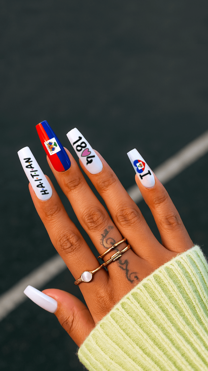 01 - Haitian Pride Nail Sticker Set – 3 Sheets 🇭🇹 - Haitianbuy