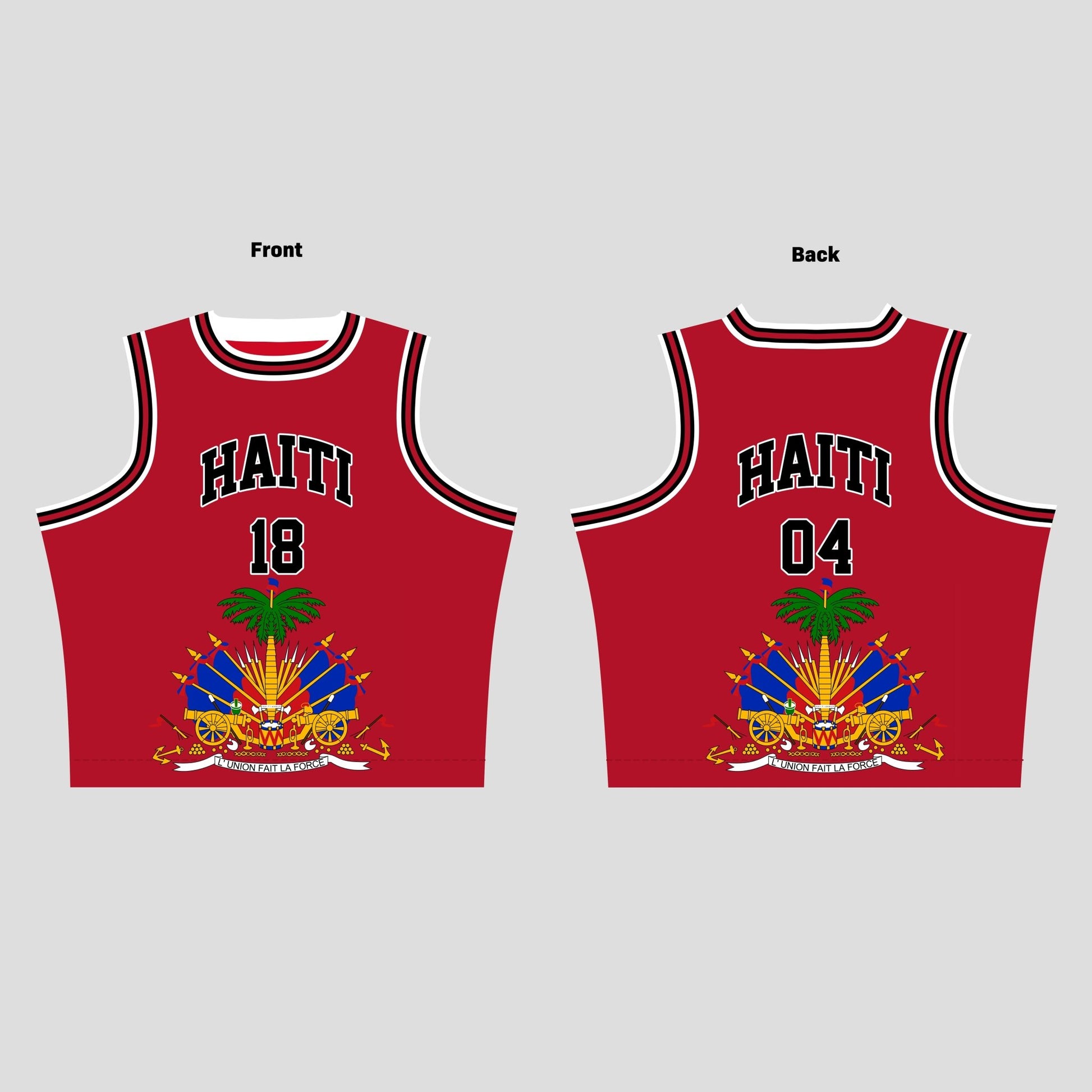 02-Crop Top Basketball-Red - Haitianbuy