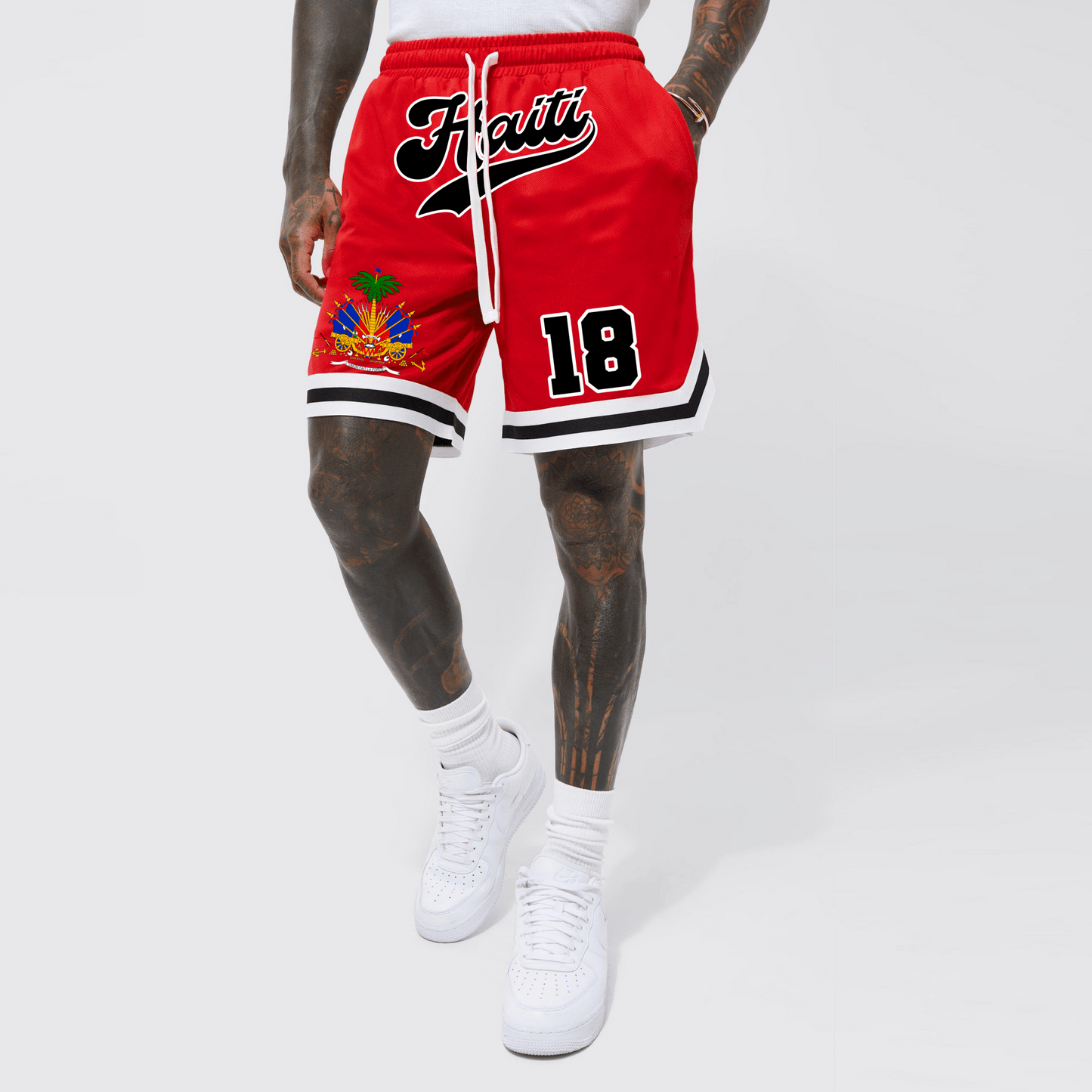 02 - HT Basketball Shorts Men (Red) - Haitianbuy