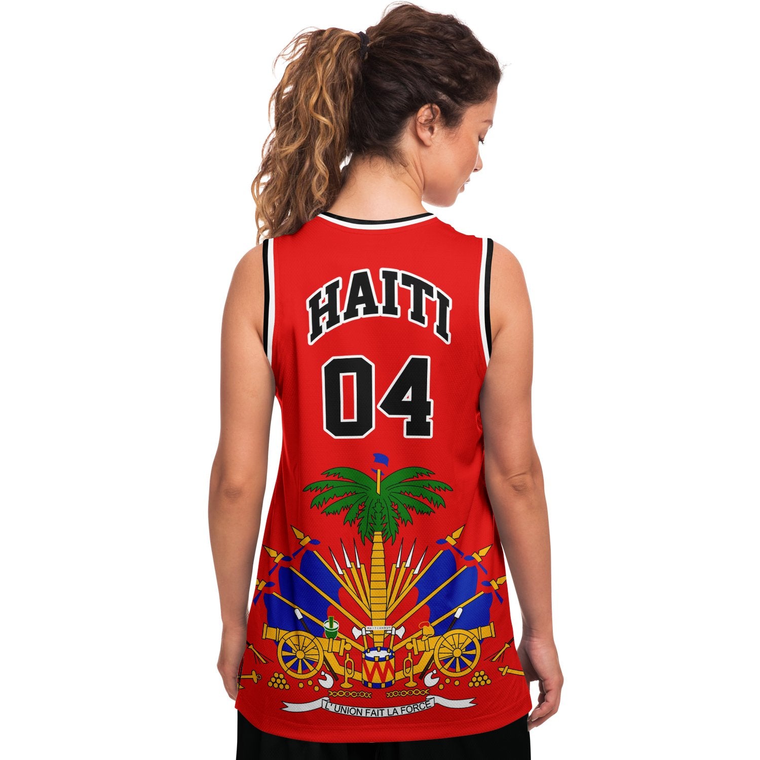 12-HAITI RED Basketball jersey copy - Haitianbuy