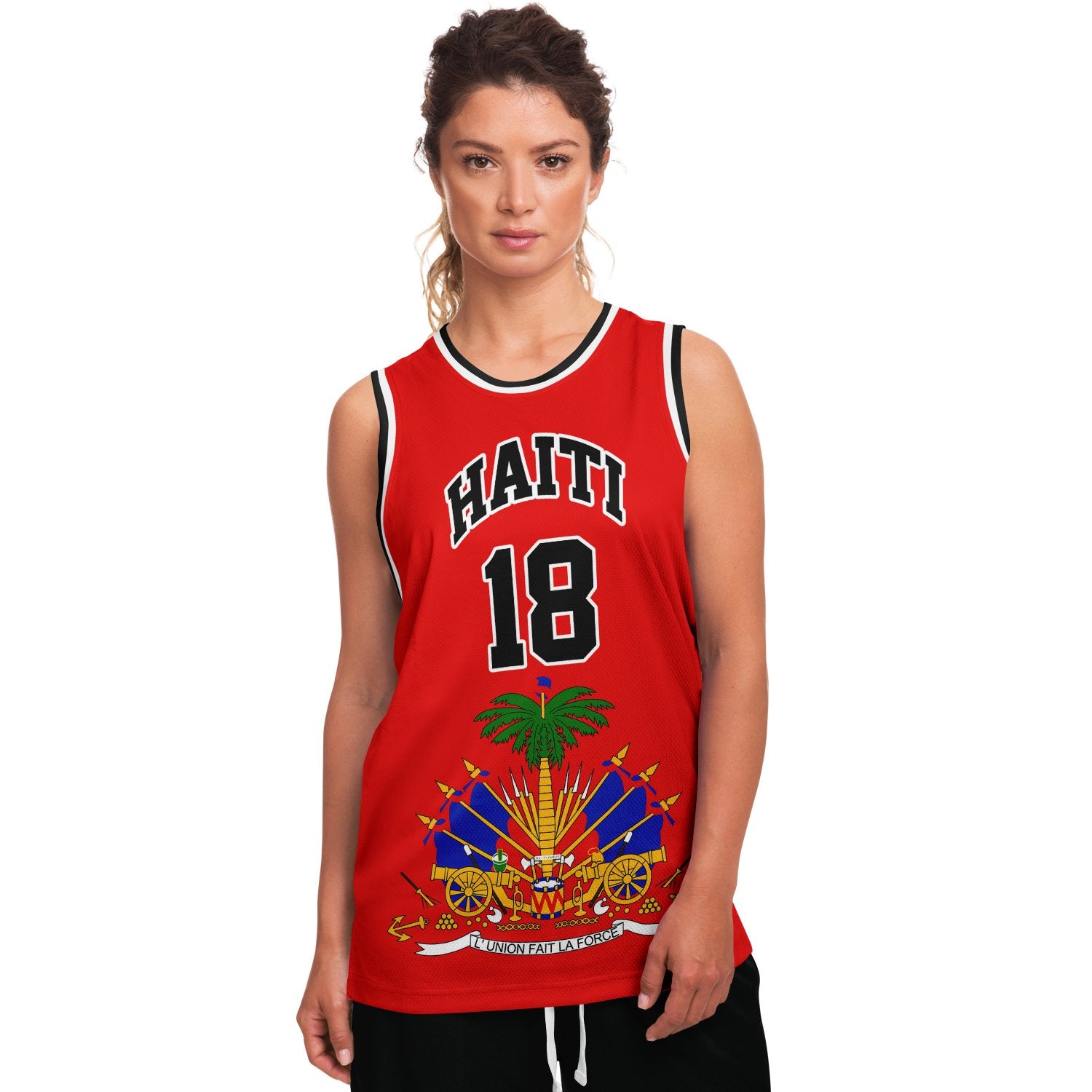 12-HAITI RED Basketball jersey copy - Haitianbuy