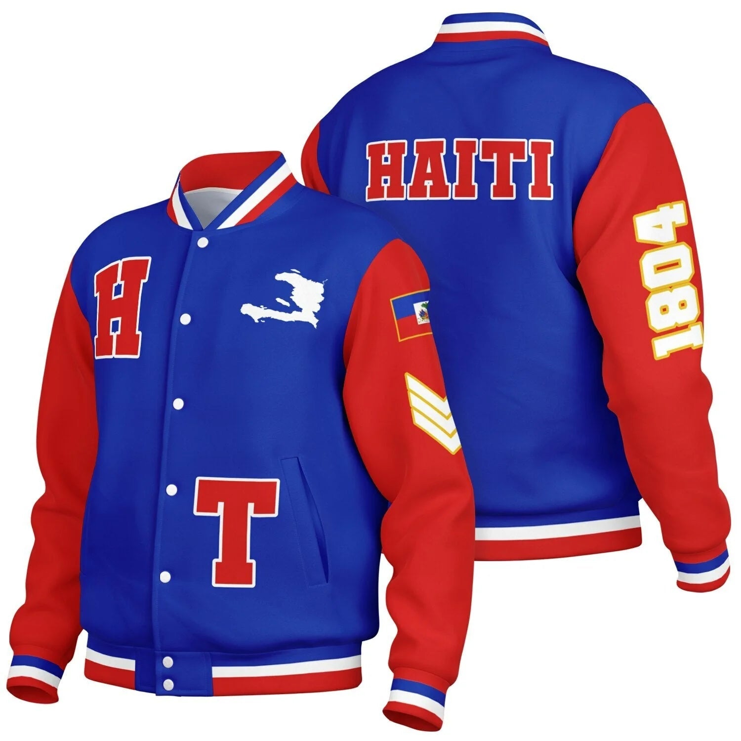 17 - Varsity Jacket - Blue & RED - Haitianbuy