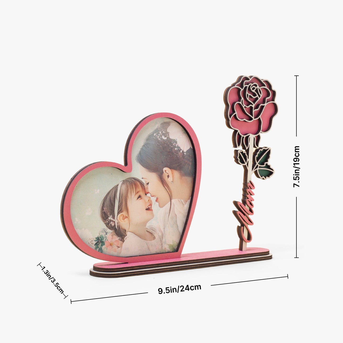 Couple Wood Heart Shape Photo Frame - Haitianbuy