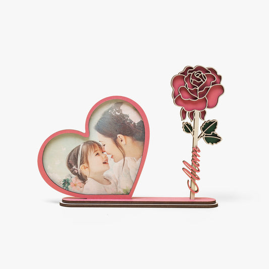 Couple Wood Heart Shape Photo Frame - Haitianbuy