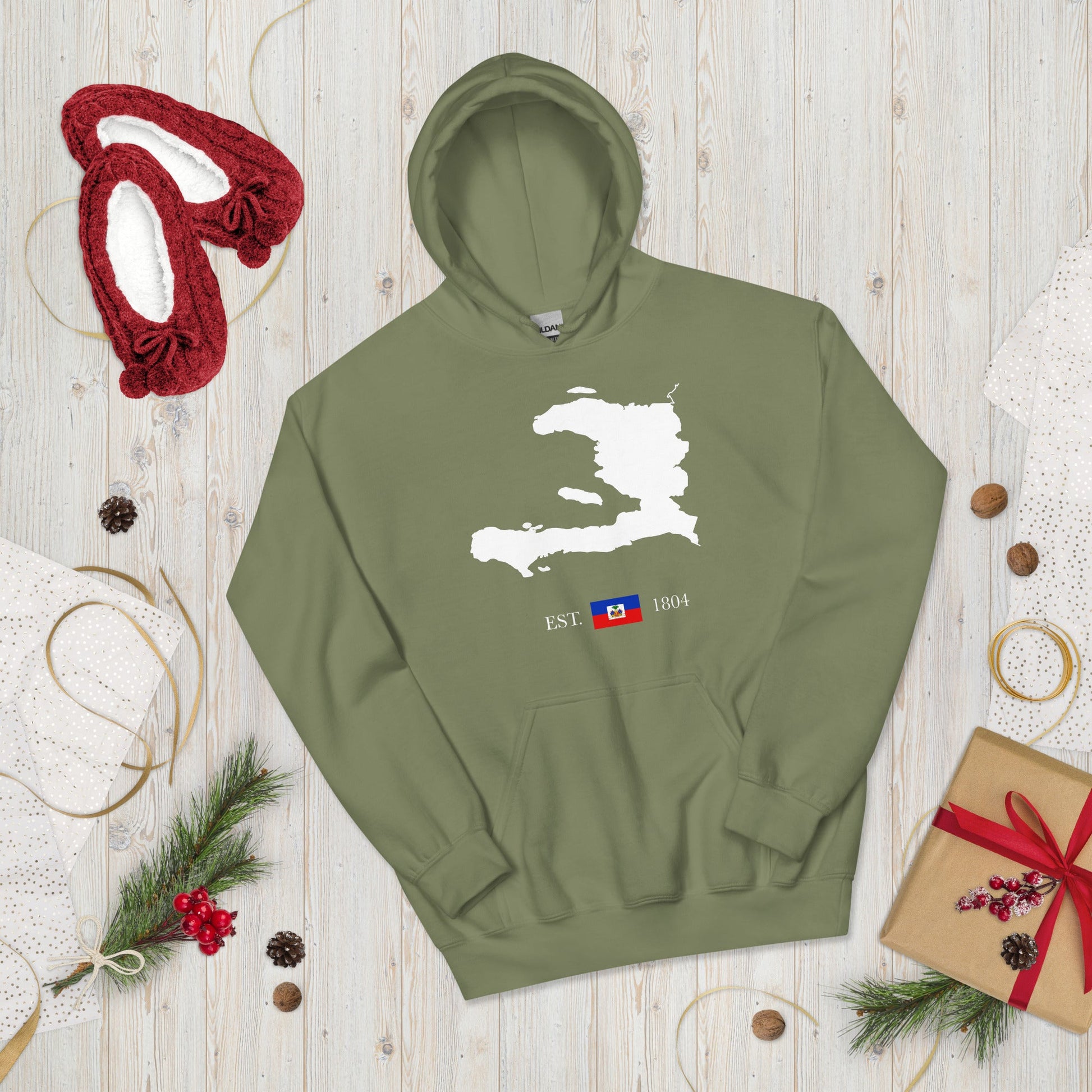 01-Haiti Map EST. 1804 Unisex Hoodie - Haitianbuy