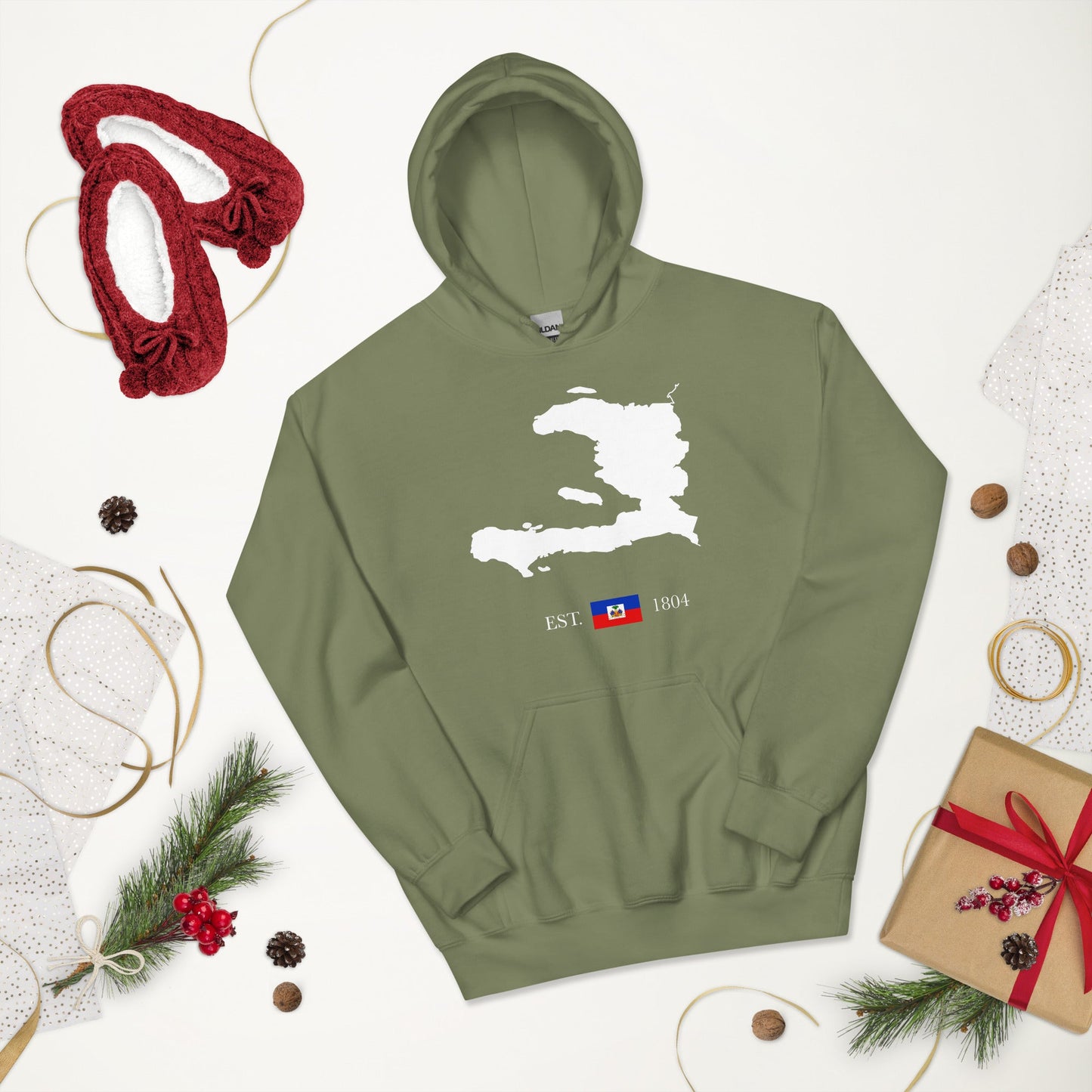 01-Haiti Map EST. 1804 Unisex Hoodie - Haitianbuy