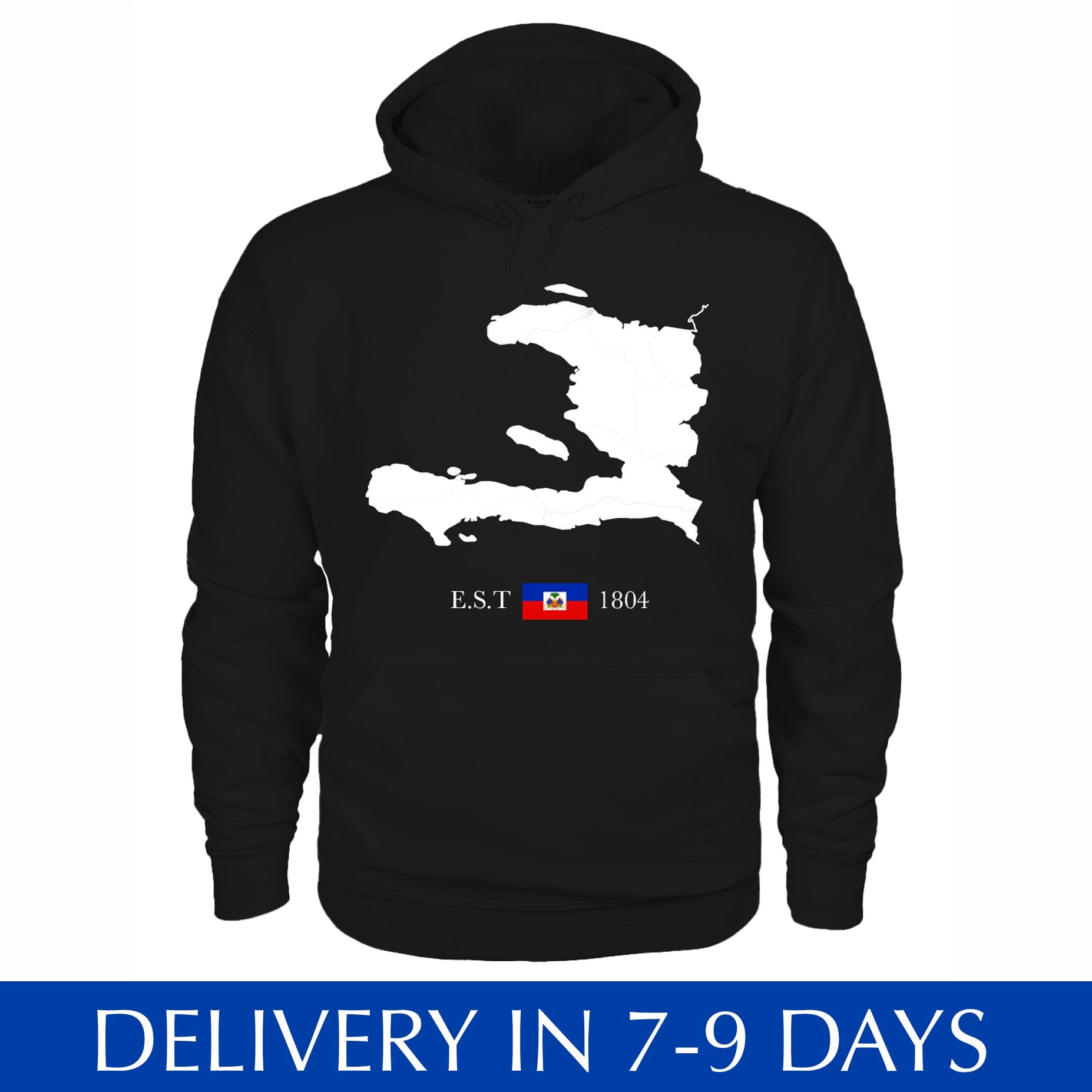 01-Haiti Map EST. 1804 Unisex Hoodie - Haitianbuy