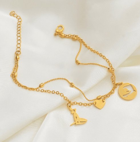 07-The Haiti Map Anklet Heart Foot Chain - Haitianbuy