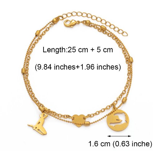 07-The Haiti Map Anklet Heart Foot Chain - Haitianbuy