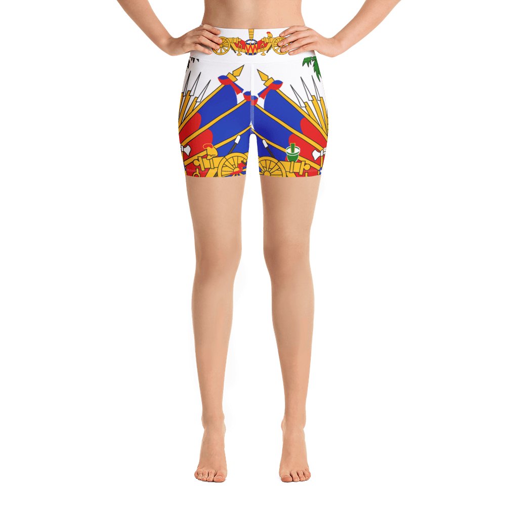 27-COAT OF ARMS OF HAITI Yoga Shorts - Haitianbuy