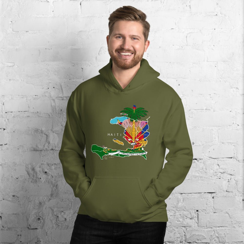 28- HAITI MAP WITH COAT ARM Unisex Hoodie - Haitianbuy