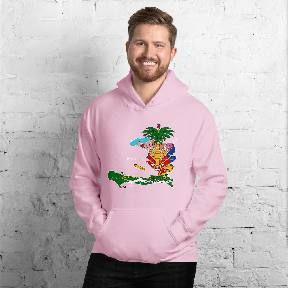28- HAITI MAP WITH COAT ARM Unisex Hoodie - Haitianbuy