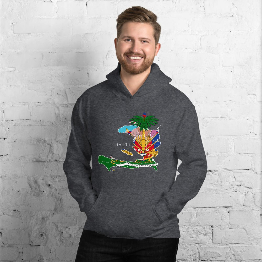 28- HAITI MAP WITH COAT ARM Unisex Hoodie - Haitianbuy