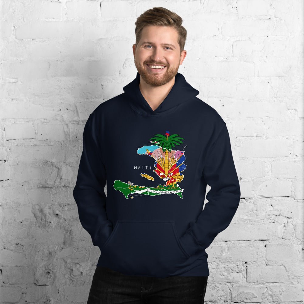 28- HAITI MAP WITH COAT ARM Unisex Hoodie - Haitianbuy