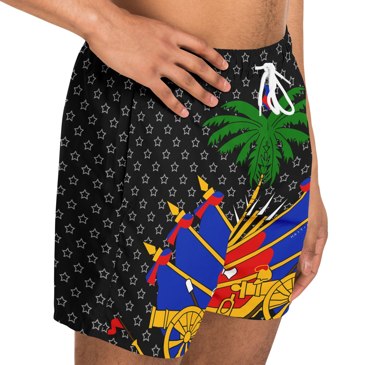 33-COAT OF ARM OF HAITI Star Swim Trunks Men - Haitianbuy