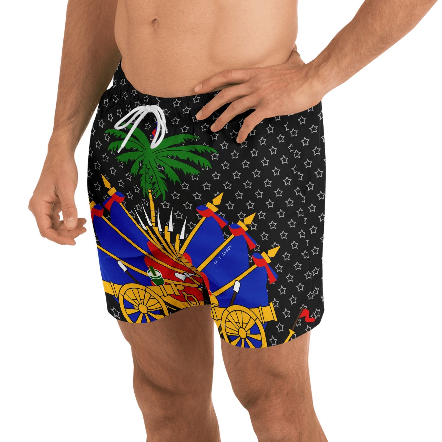 33-COAT OF ARM OF HAITI Star Swim Trunks Men - Haitianbuy