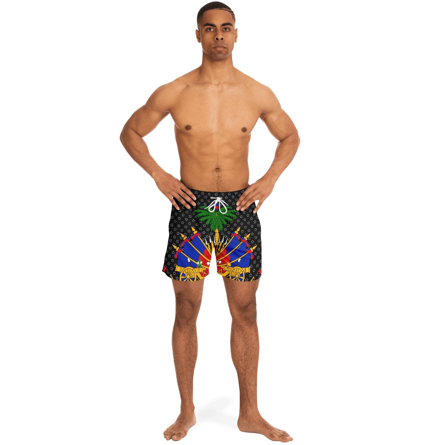 33-COAT OF ARM OF HAITI Star Swim Trunks Men - Haitianbuy