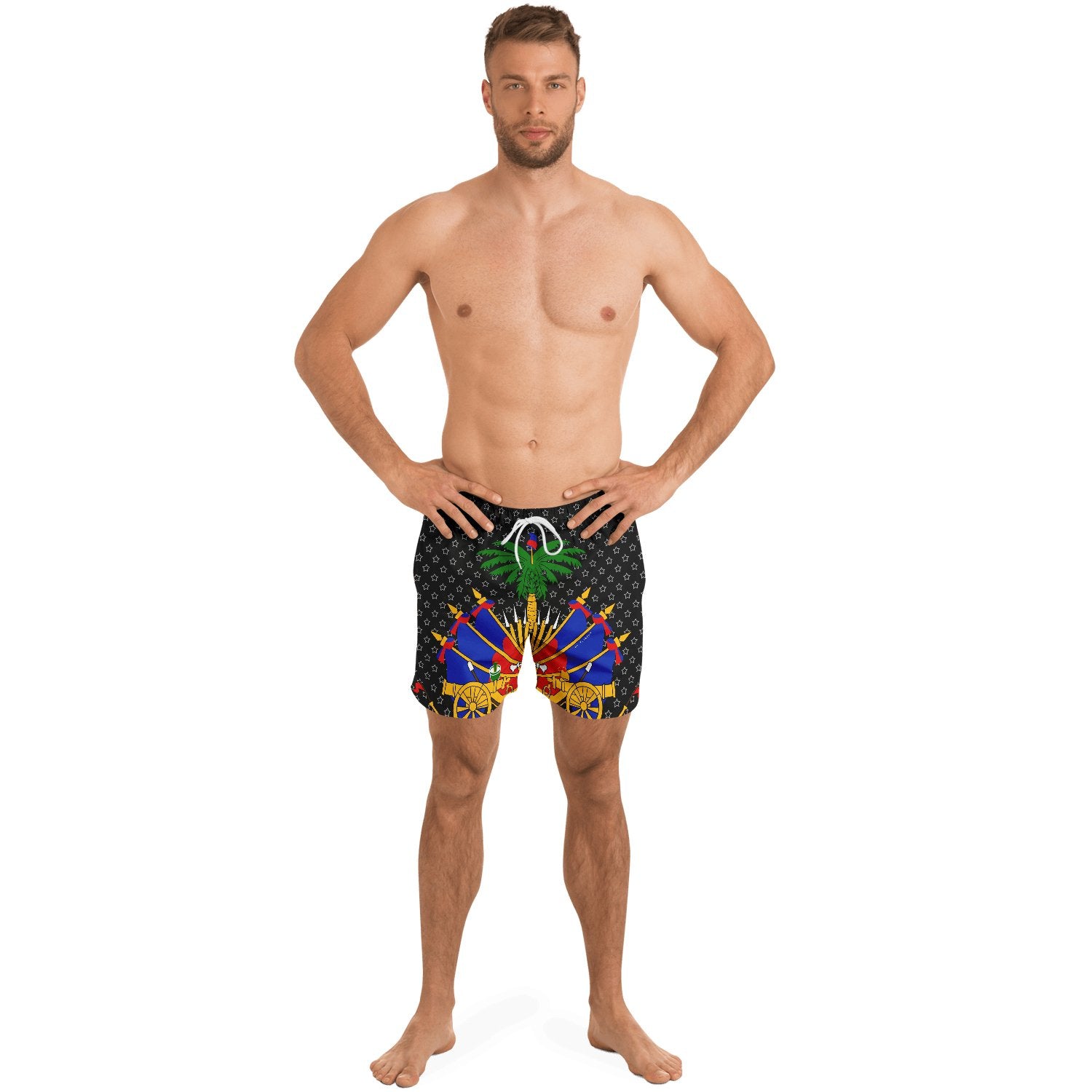33-COAT OF ARM OF HAITI Star Swim Trunks Men - Haitianbuy