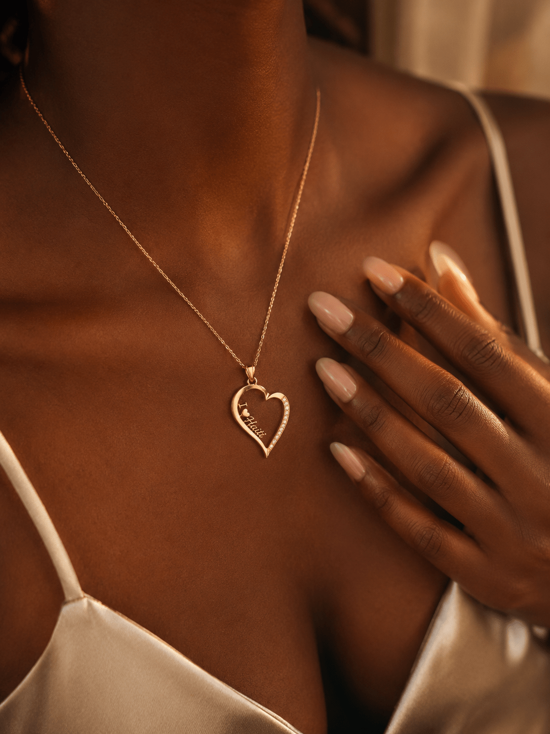 00 - A Twisted Haiti Heart Necklace - Haitianbuy