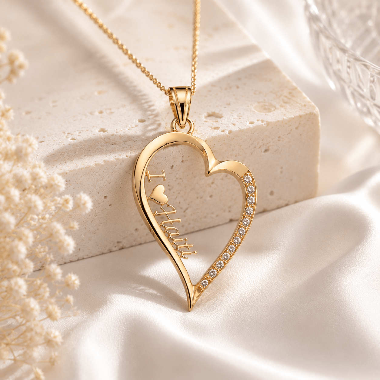 00 - A Twisted Haiti Heart Necklace - Haitianbuy