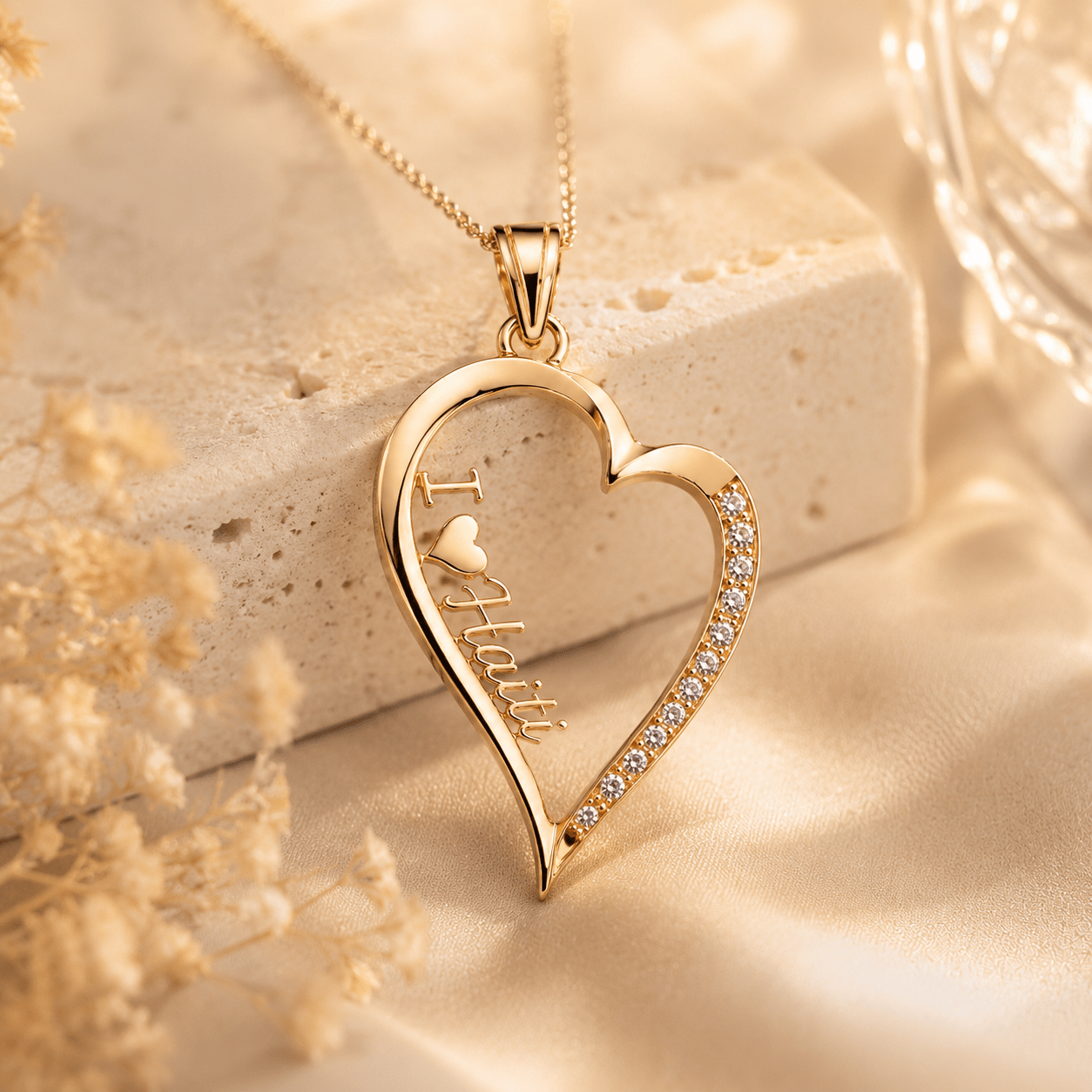00 - A Twisted Haiti Heart Necklace - Haitianbuy
