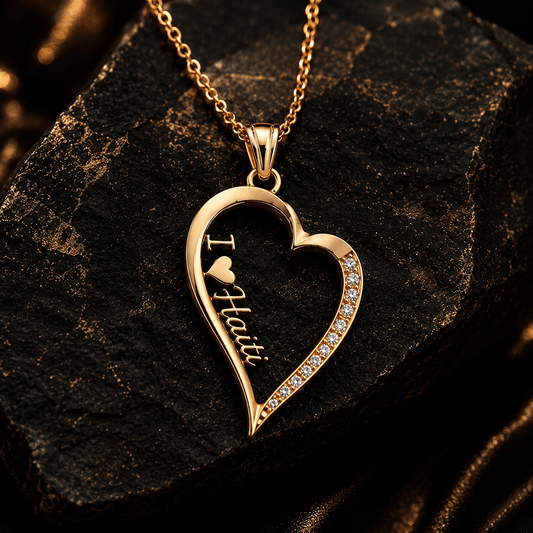 00 - A Twisted Haiti Heart Necklace - Haitianbuy
