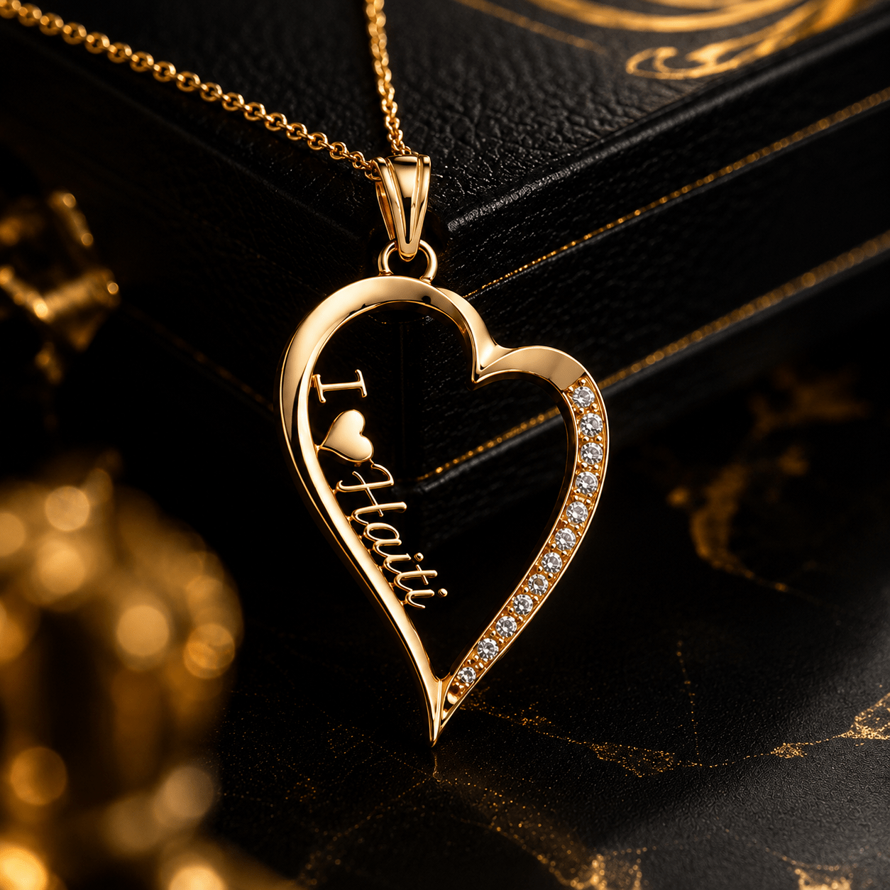 00 - A Twisted Haiti Heart Necklace - Haitianbuy