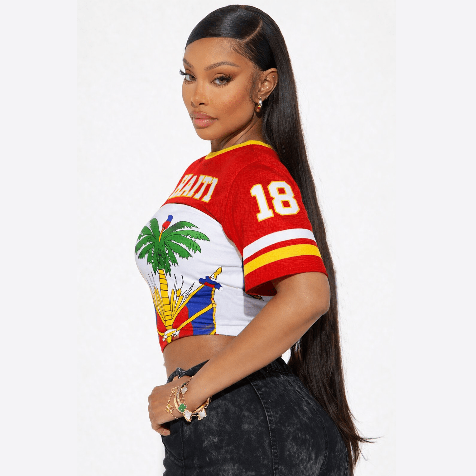 00 - Haiti Cropped Jersey Top – 1804 Edition - Haitianbuy