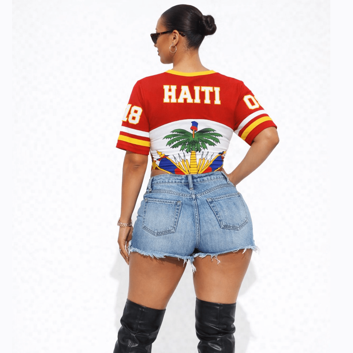 00 - Haiti Cropped Jersey Top – 1804 Edition - Haitianbuy