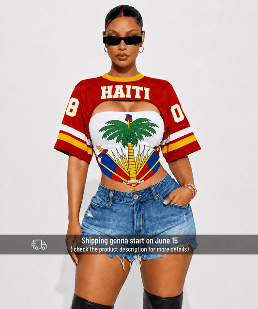 00 - Haiti Cropped Jersey Top – 1804 Edition (Co) - Haitianbuy