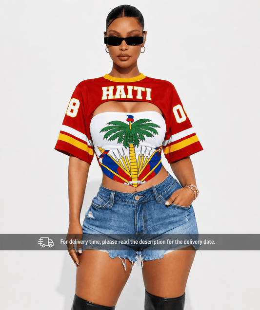 00 - Haiti Cropped Jersey Top – 1804 Edition (Co) - Haitianbuy