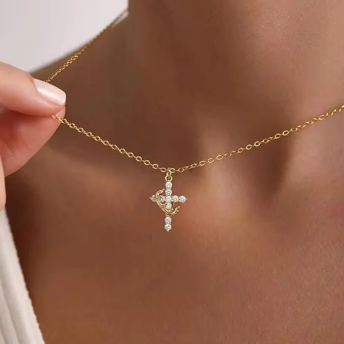 01 - Cross crown necklace - Haitianbuy