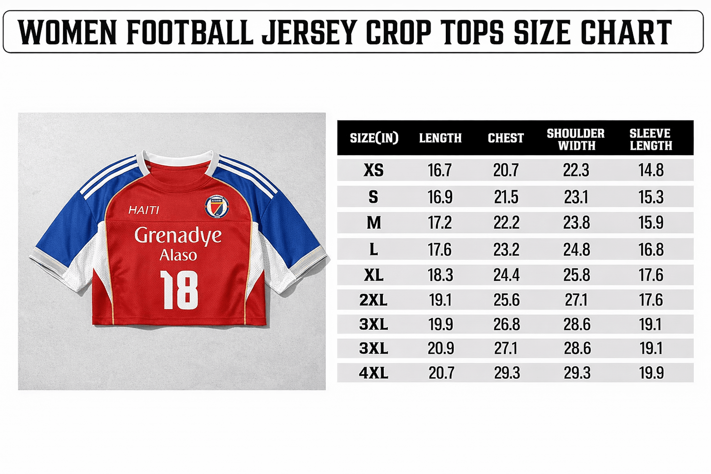01 - Haiti Grenadye Alaso Crop Jersey – World Cup 2026 Edition - Haitianbuy