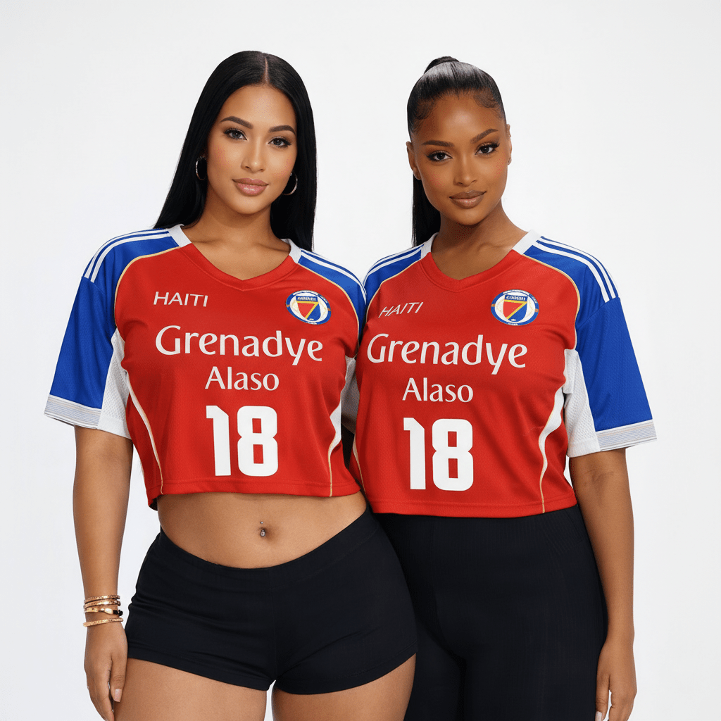 01 - Haiti Grenadye Alaso Crop Jersey – World Cup 2026 Edition - Haitianbuy
