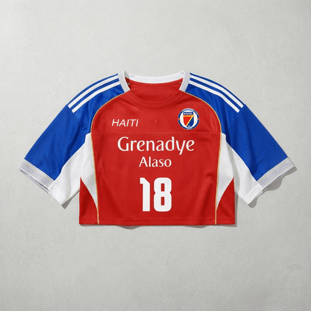 01 - Haiti Grenadye Alaso Crop Jersey – World Cup 2026 Edition - Haitianbuy