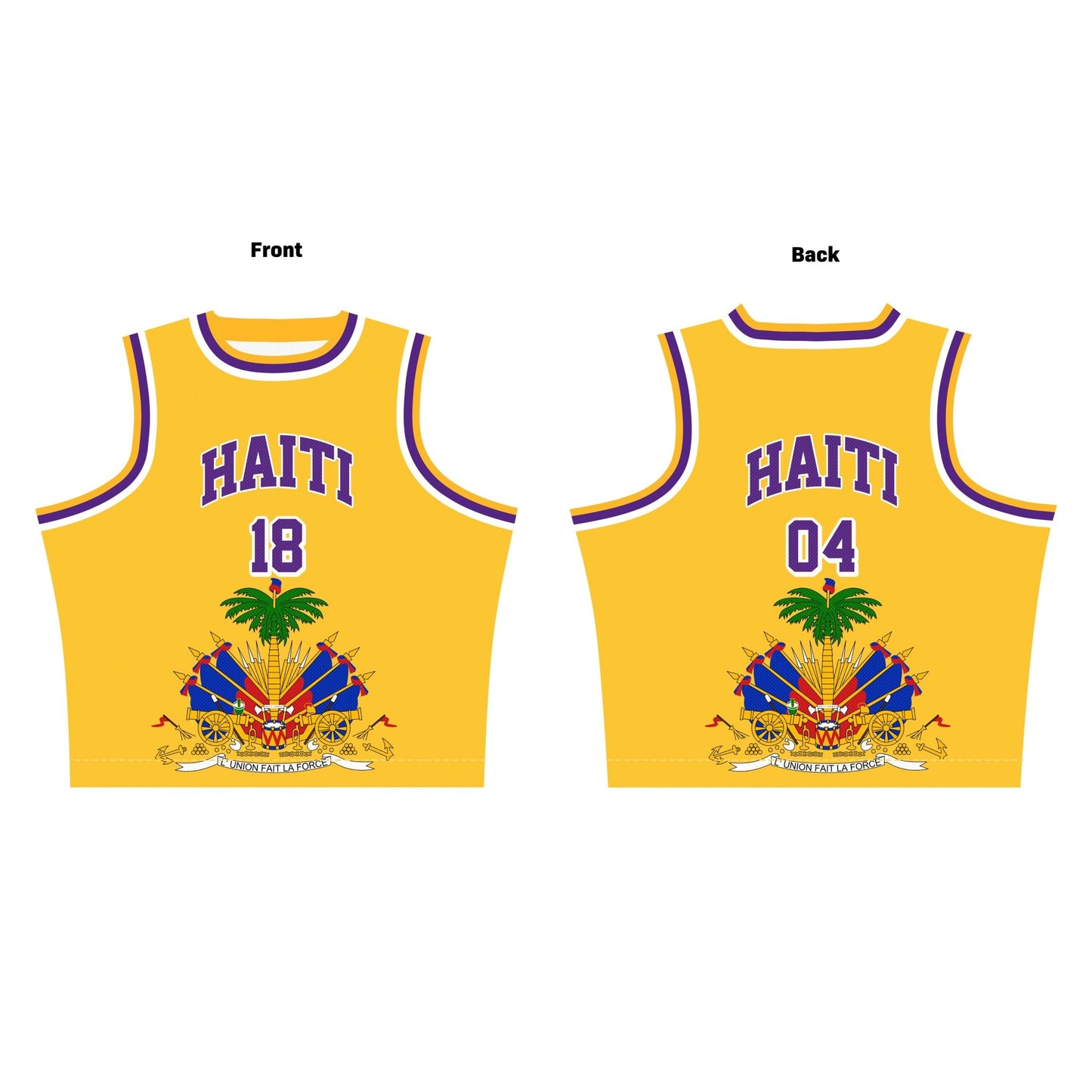 02-Crop Top Basketball- Yellow - Haitianbuy