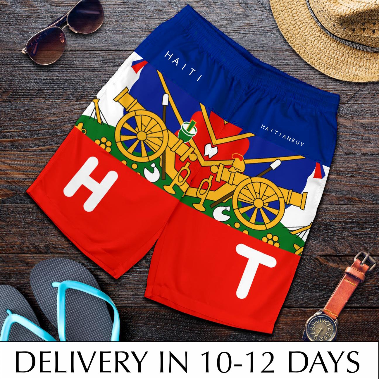 02-HT MEN SHORT BLUE & RED - Haitianbuy