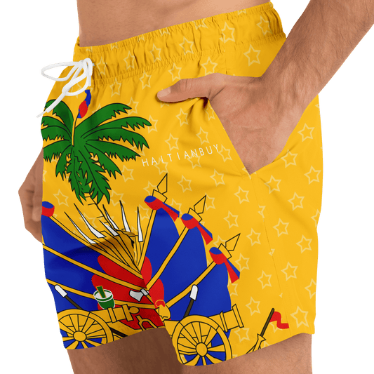 36 - Coat of Arms of Haiti - Star Swim Trunks Men - 1 - Haitianbuy