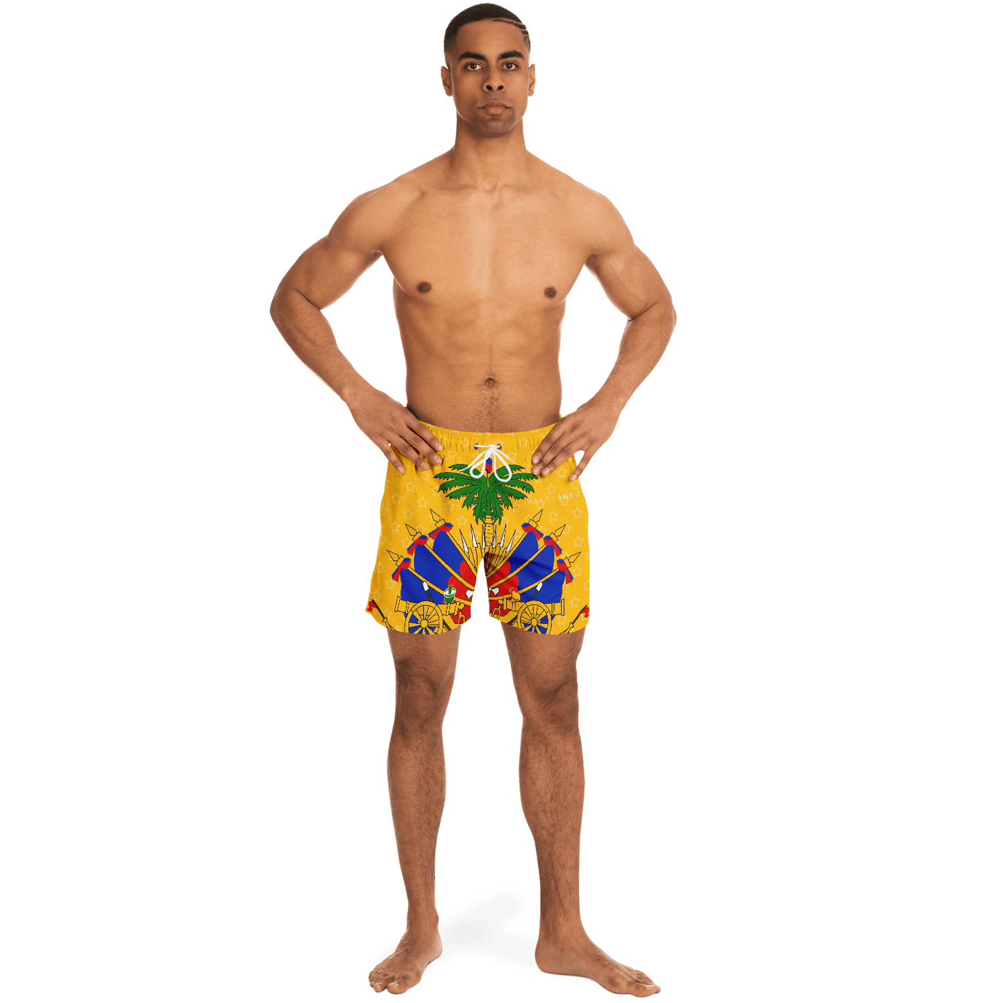 36 - Coat of Arms of Haiti - Star Swim Trunks Men - 1 - Haitianbuy