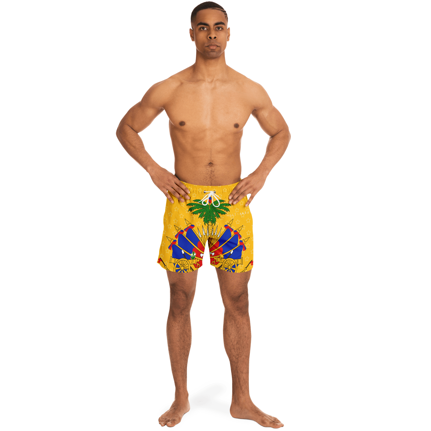 36 - Coat of Arms of Haiti - Star Swim Trunks Men - 1 - Haitianbuy