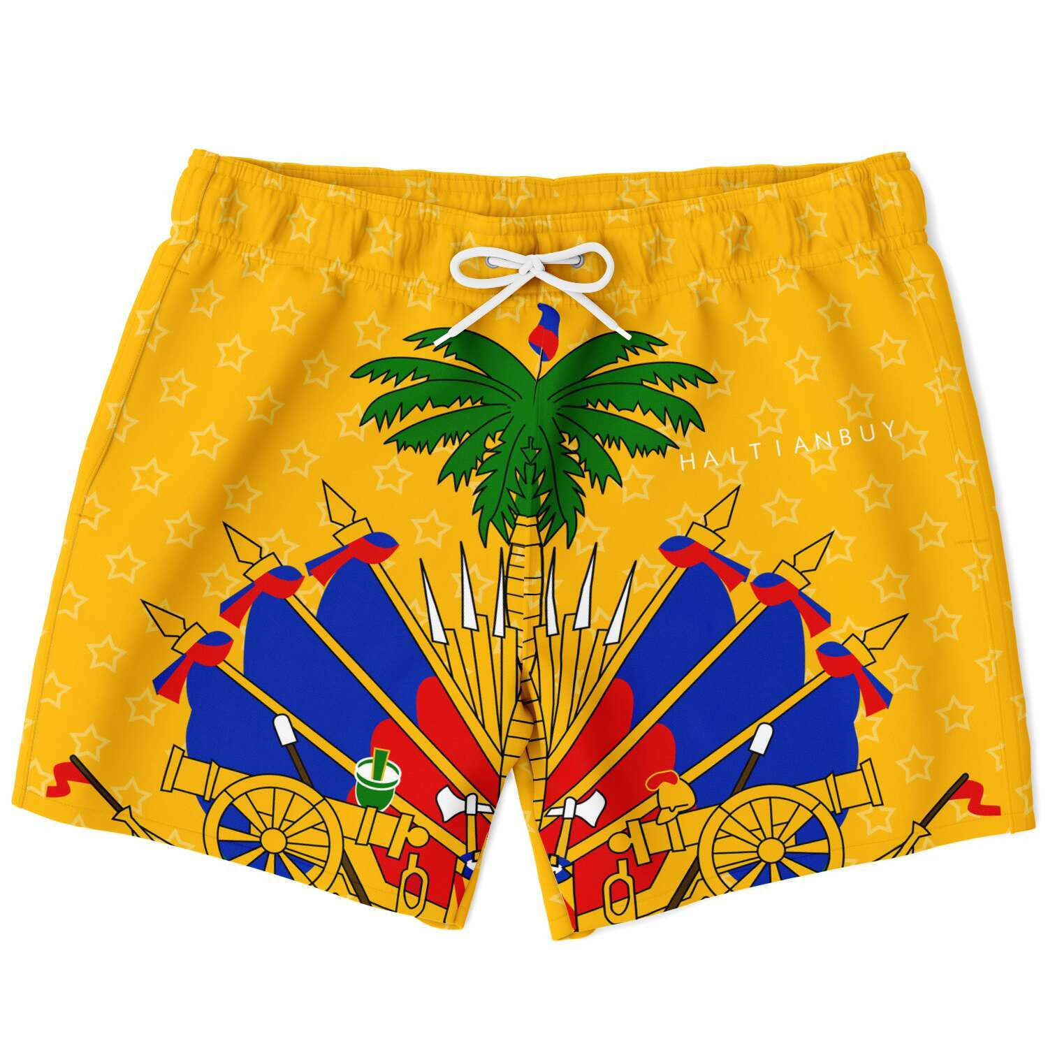 36 - Coat of Arms of Haiti - Star Swim Trunks Men - 1 - Haitianbuy